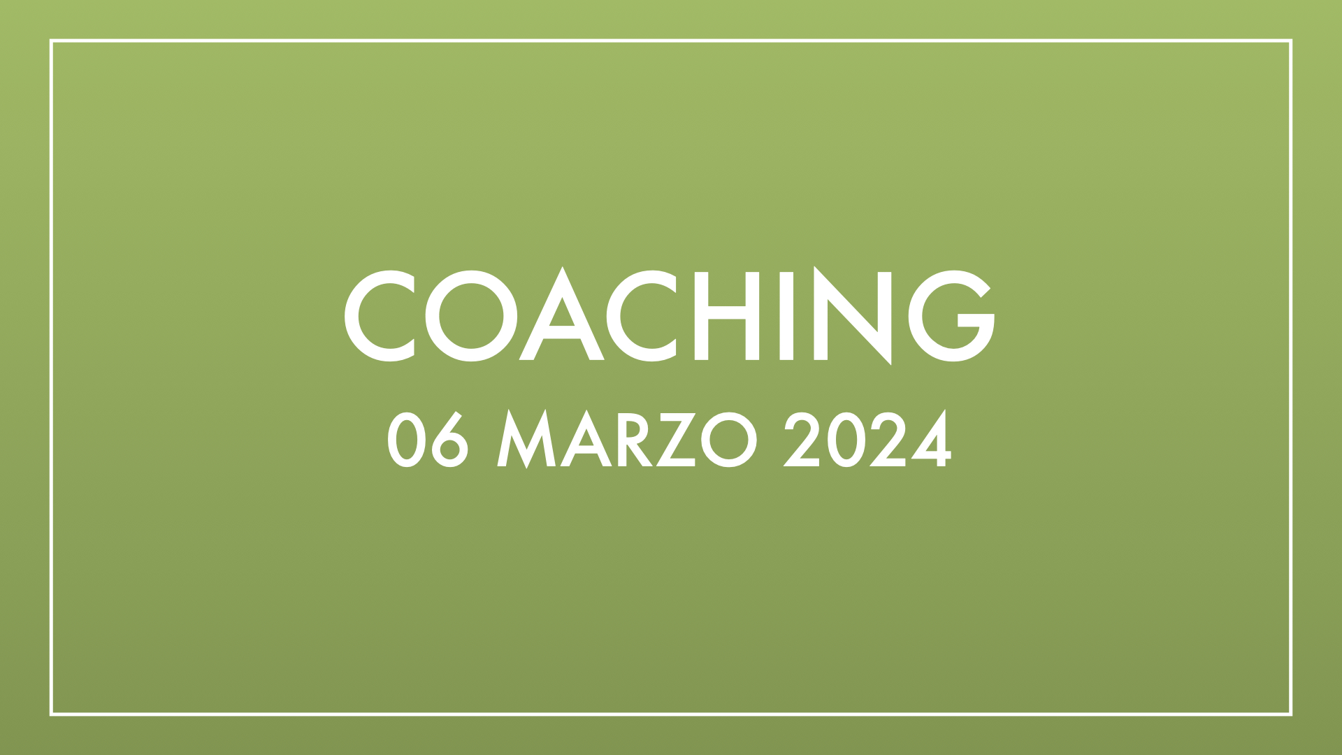 Coaching 06 marzo 2024