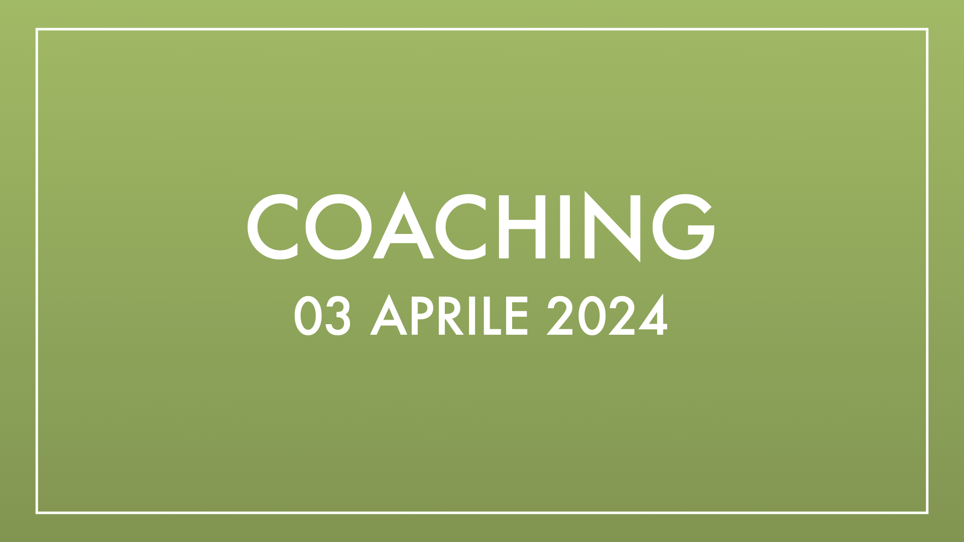 Coaching 03 aprile 2024