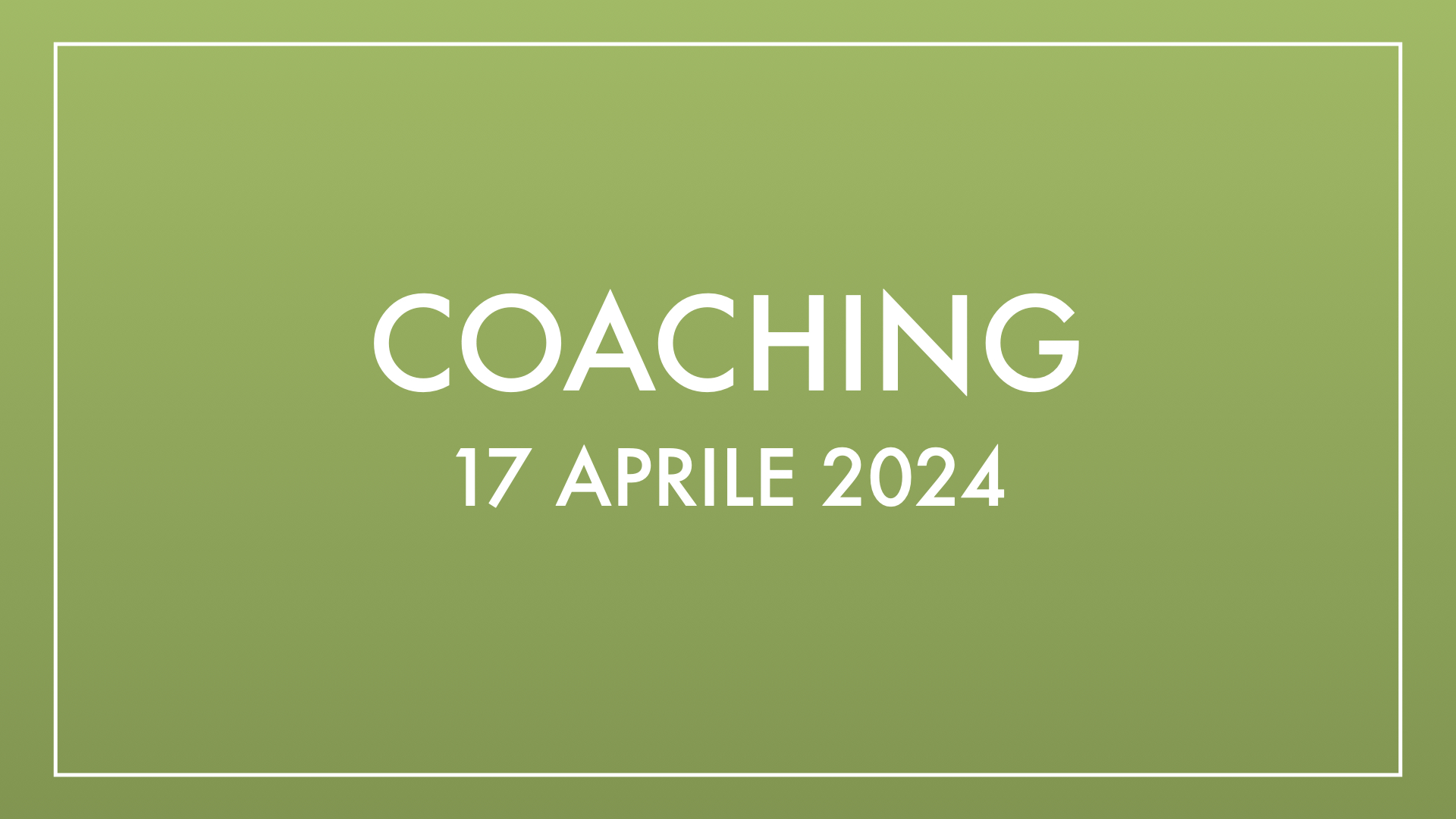 Coaching 17 aprile 2024